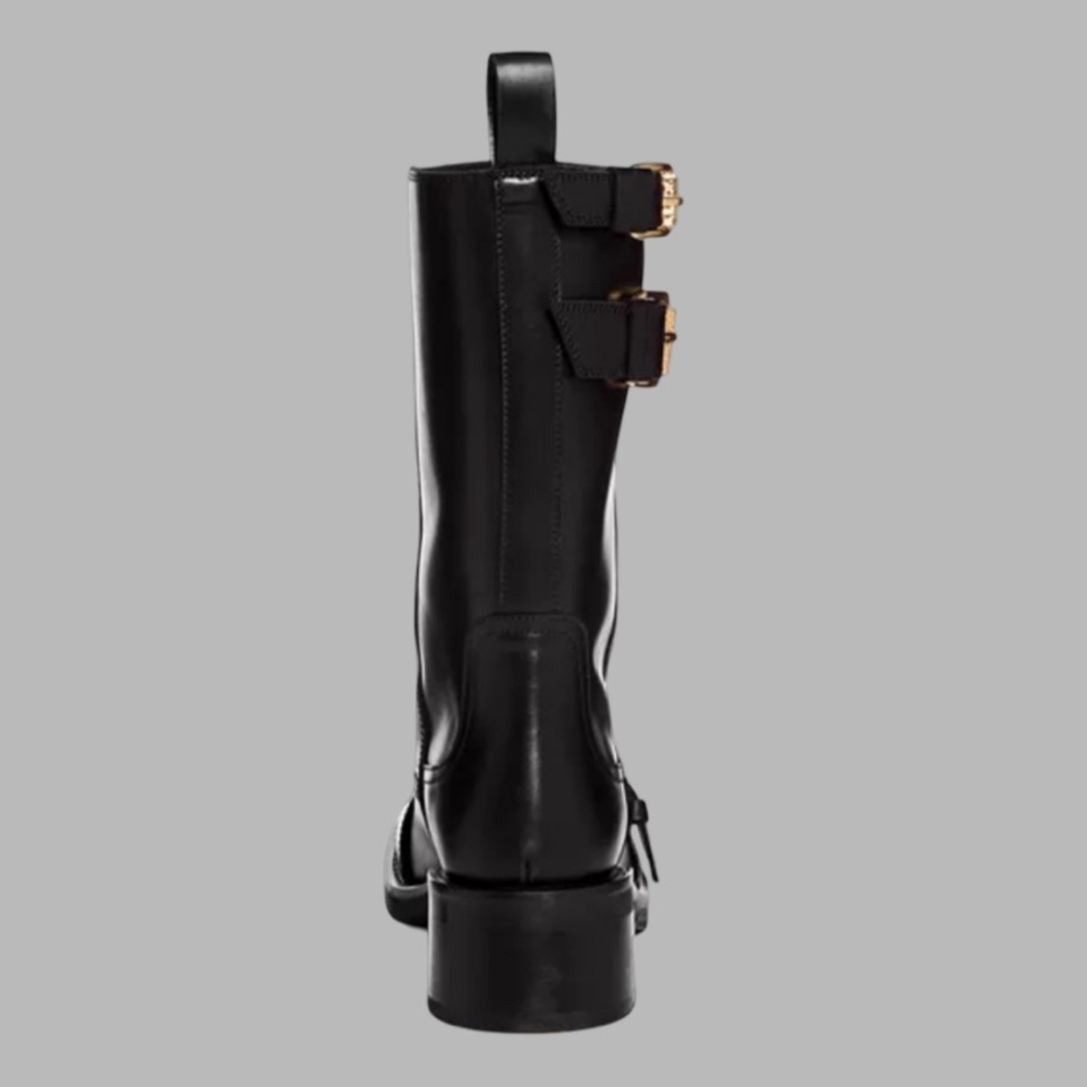 Moschino Women’s Buckled Square Toe Boots Size 6 - Picture 5 of 13
